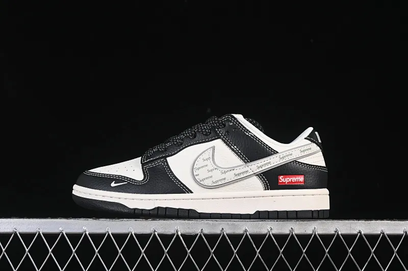 All categories Nk SB Dunk Series Nk SB Dunk Low High-end customized low-top sneakers Nike SB Dunk Low Supreme joint beige black silver high-end customized low-top casual sneakers HH7518-099